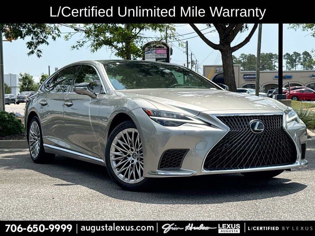 2024 Lexus LS 500 Base L/CERTIFIED in Atomic Silver — front three-quarter view