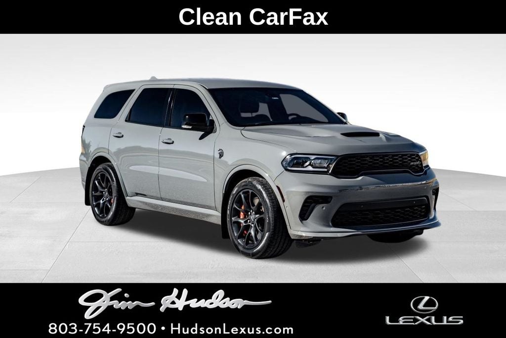 2021 Dodge Durango SRT Hellcat in Destroyer Gray Clearcoat — front three-quarter view