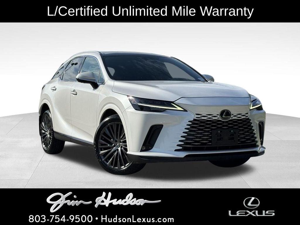 2023 Lexus RX 350 Luxury Navigation Mark Levinson L/Certified Unlimited Mil in Eminent White Pearl — front three-quarter view