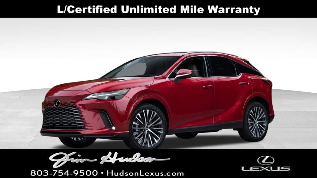 2024 Lexus RX 350 Premium Plus Navigation L/ Certified Unlimited Mile Warranty in Matador Red Mica — front three-quarter view
