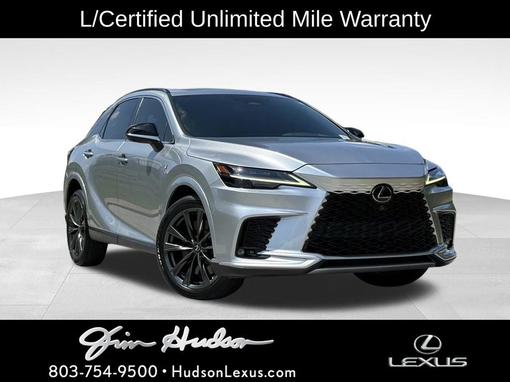 2024 Lexus RX 350 F Sport Handling Navigation L/ Certified Unlimited Mile Warranty in Iridium — front three-quarter view