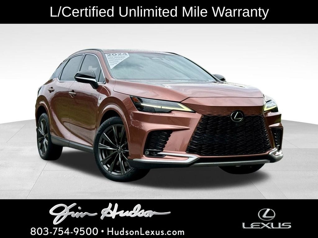 2024 Lexus RX 350 F Sport Handling Navigation Mark Levinson L/Certified Unlimited Mil in Copper Crest — front three-quarter view