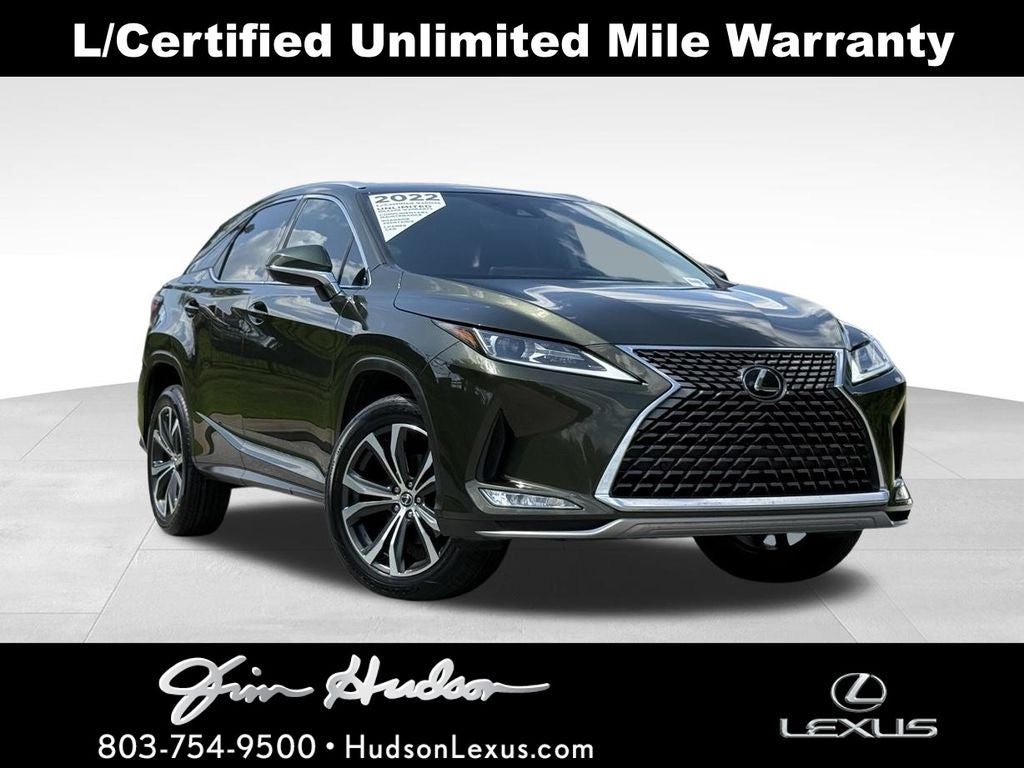 2022 Lexus RX 350 Navigation L/Certified Unlimited Mile Warranty in Nori Green Pearl — front three-quarter view