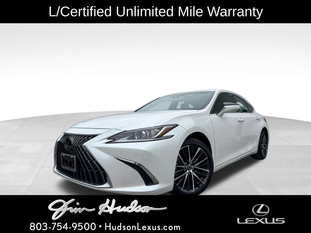 2024 Lexus ES 300h Navigation L/Certified Unlimited Mile Warranty in Eminent White Pearl — front three-quarter view