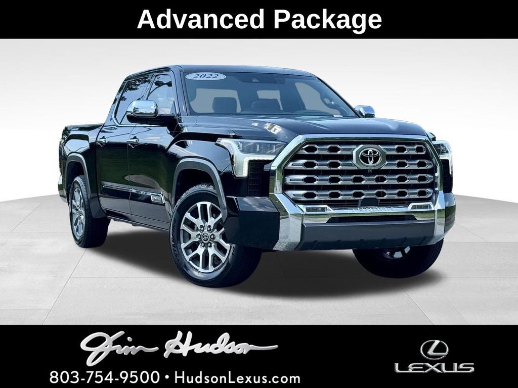 2022 Toyota Tundra 1794 in Midnight Black Metallic — front three-quarter view
