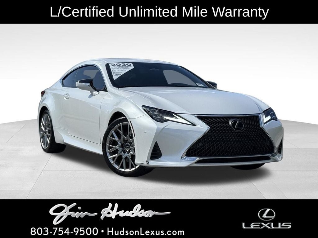 2020 Lexus RC 350 in Eminent White Pearl — front three-quarter view